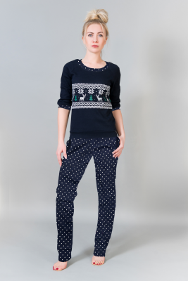 Женский домашний костюм с брюками 21 синий